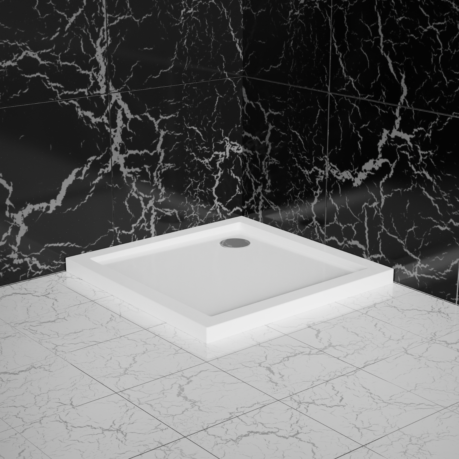 Square Acrylic Shower Base 32in. D x 32 in. W  Corner Shower Pan
