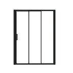 （56"-60") x70"  Tri-fold Sliding Shower Door, Matte Black, 6mm Tempered Glass