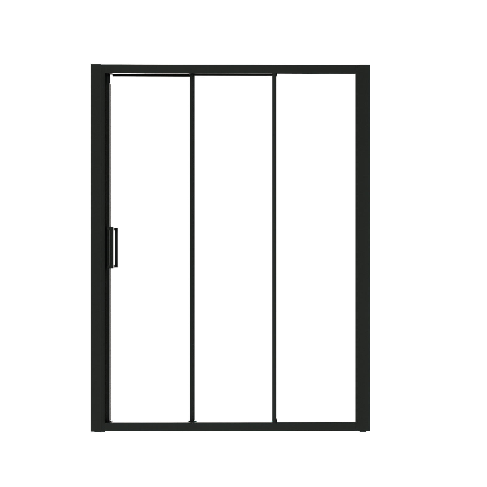 （56"-60") x70"  Tri-fold Sliding Shower Door, Matte Black, 6mm Tempered Glass