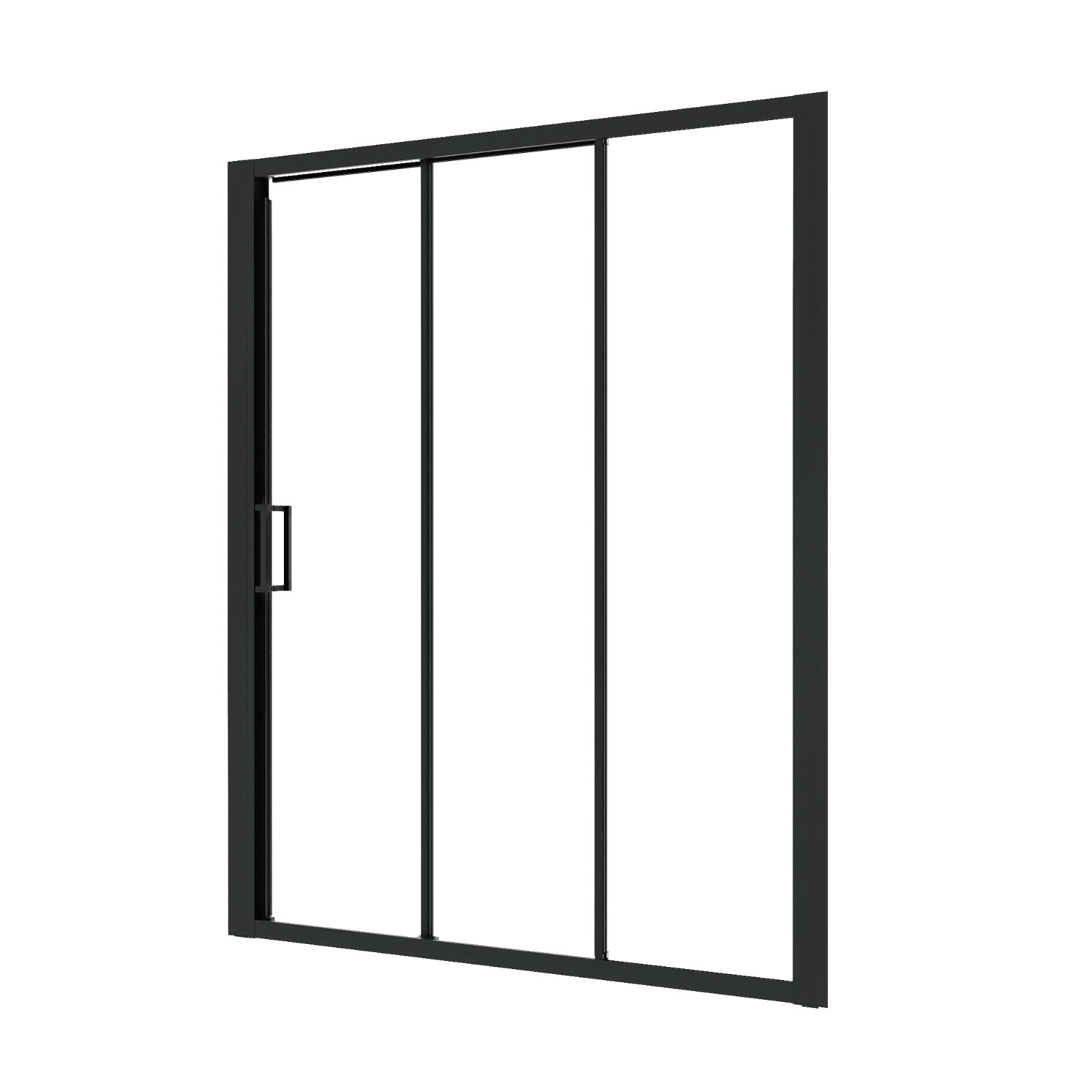 （56"-60") x70"  Tri-fold Sliding Shower Door, Matte Black, 6mm Tempered Glass