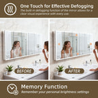 96"X40"Led Medicine Cabinet Bathroom Mirror Recessed /Wall Mounted,Anti-Fog