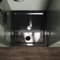 36'' Square Shower Base Black ABS, high-gloss,Centered Drain, without  drain set