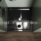 36'' Square Shower Base Black ABS, high-gloss,Centered Drain, without  drain set