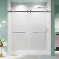 （68-72）''x76" Double Sliding Shower Door 3/8"Tempered Glass Chrome No Soft-close