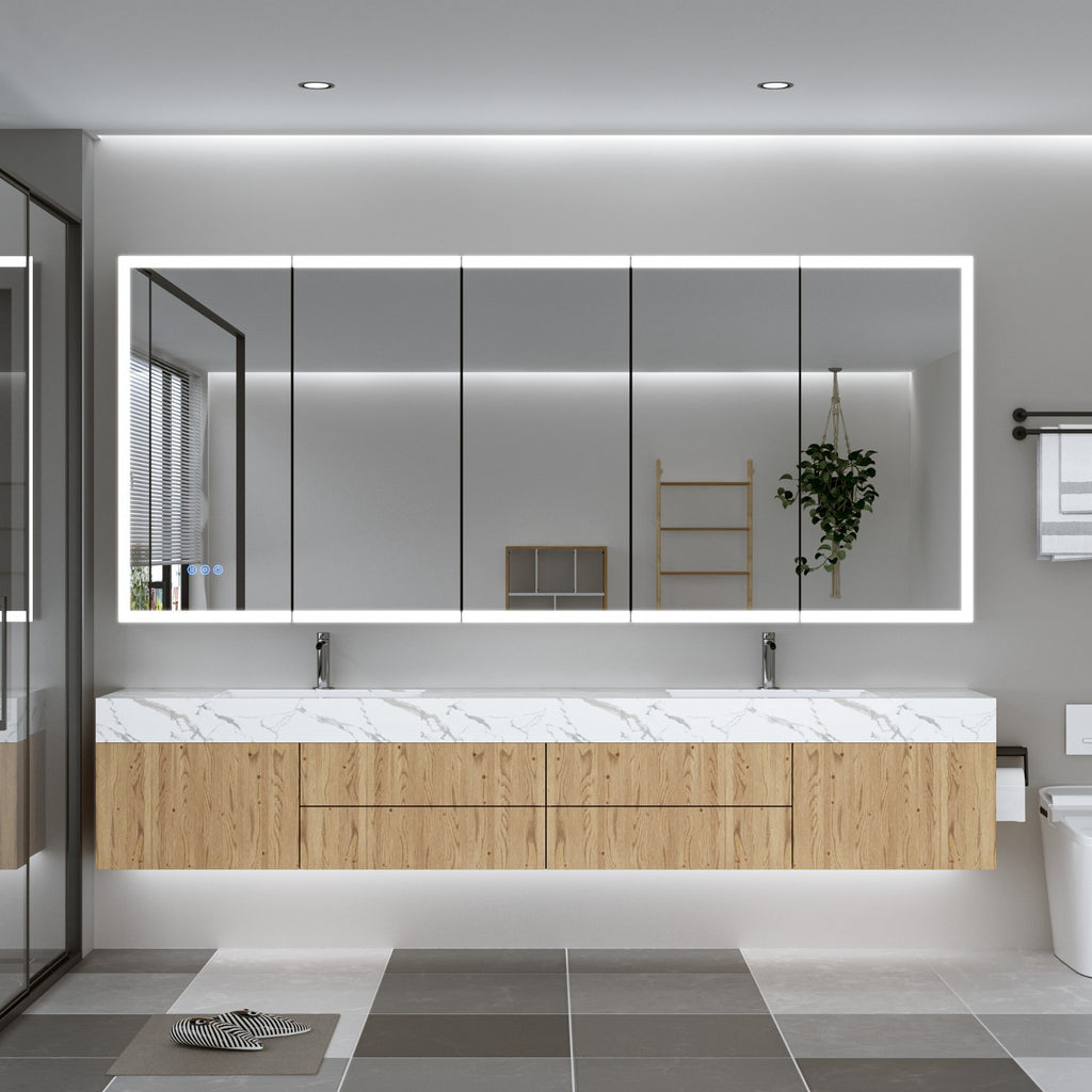 84"X36"Led Medicine Cabinet Bathroom Mirror Recessed /Wall Mounted, Anti-Fog