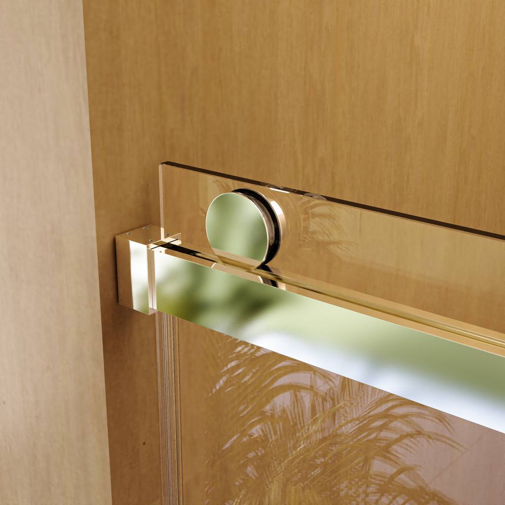68-72"W*76"H Frameless Single Sliding Soft-Close Shower Doors 3/8"Tempered Glass