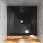 36'' Square Shower Base Black ABS, high-gloss,Centered Drain, without  drain set