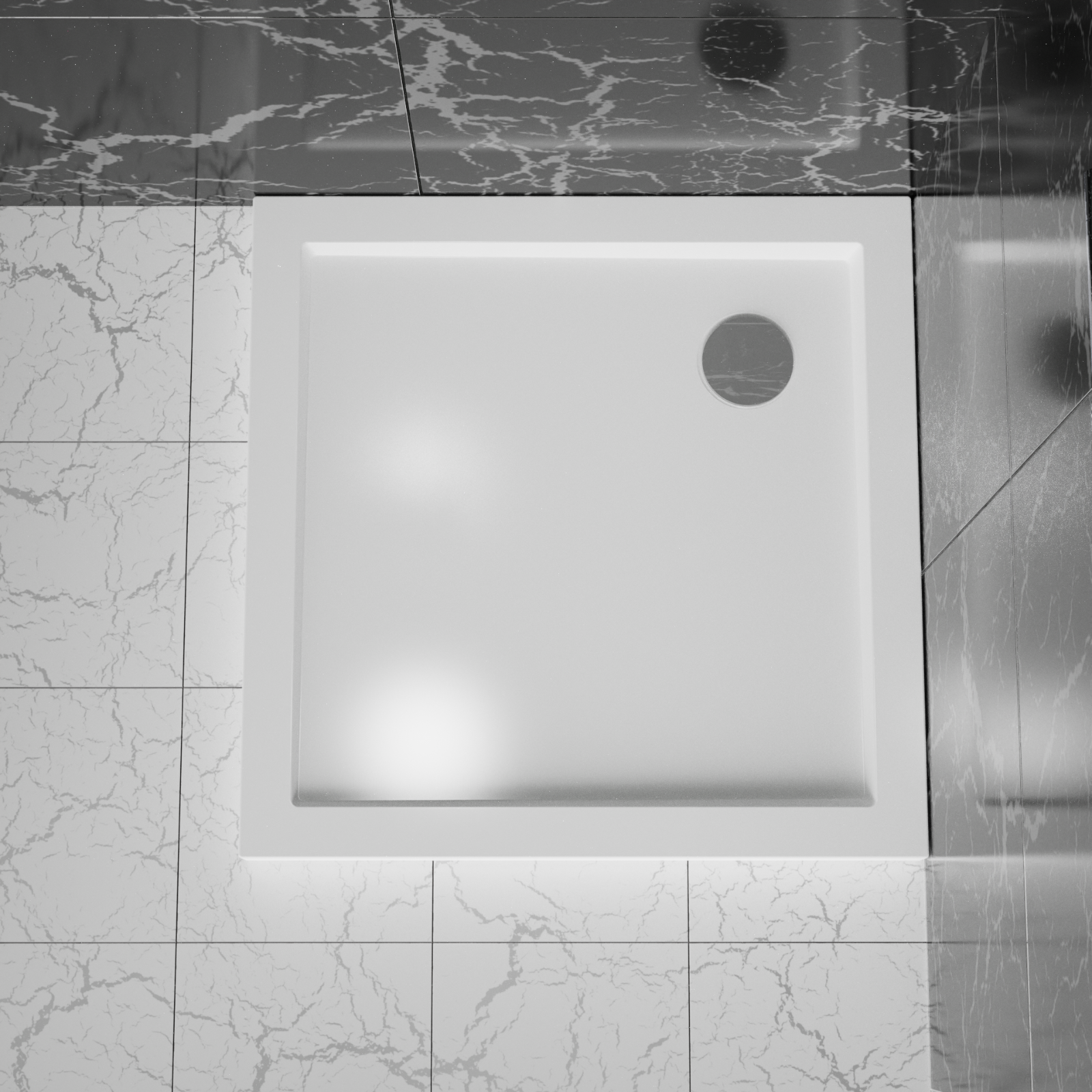 Square Acrylic Shower Base 32in. D x 32 in. W  Corner Shower Pan