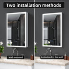 20"X30"Led Medicine Cabinet Bathroom Mirror Recessed /Wall Mounted,Anti-Fog