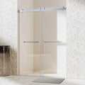 56-60"W x 76"H Double Sliding Shower Door in Chrome,  3/8'' (10mm) Clear Glass