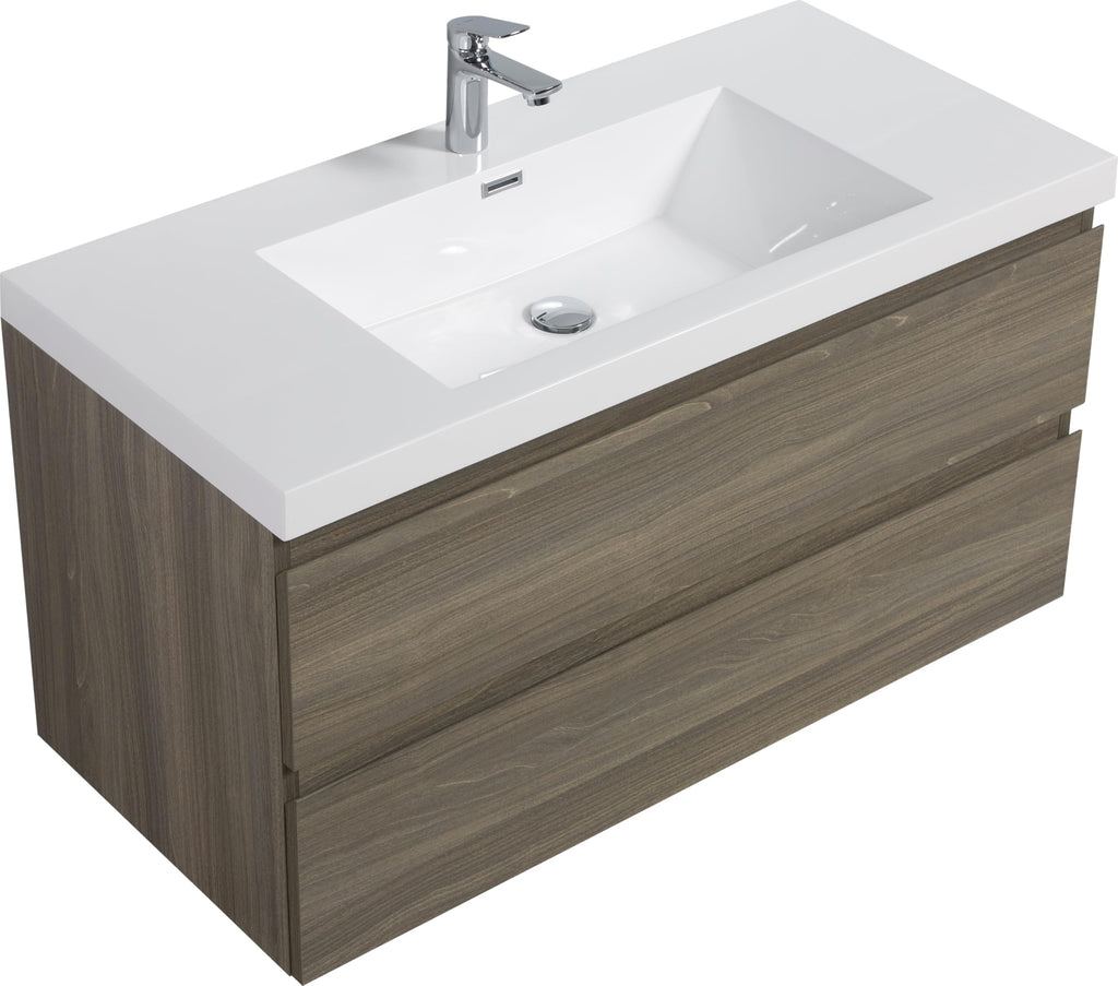 Floating Bathroom Vanity with Sink, Wall Mounted Floating Vanity with Soft Close Drawers, Large Storage Bathroom Vanity with One-Piece Smooth Sink, Fully Assembled