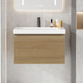 Floating Bathroom Vanity with Sink, Large Storage Wall Mounted Floating Vanity with Soft Close Drawers, One-Piece Basin Bathroom Sink Cabinet