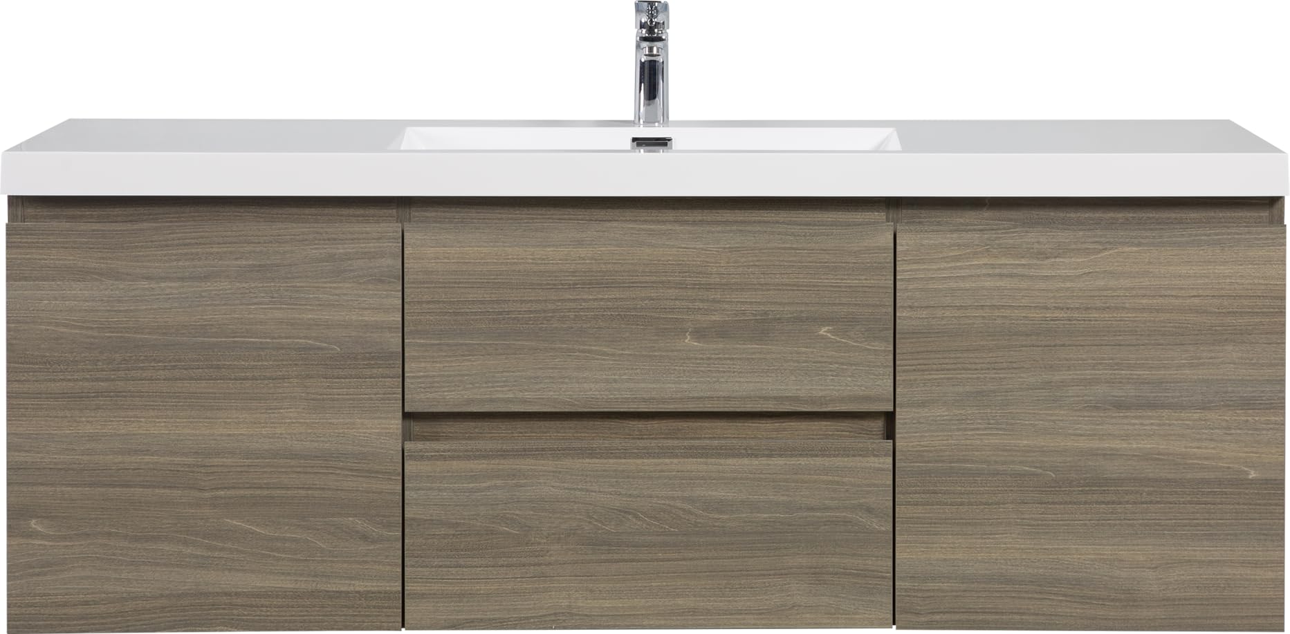Floating Bathroom Vanity with Sink, Wall Mounted Floating Vanity with Soft Close Drawers, Large Storage Bathroom Vanity with One-Piece Smooth Sink, Fully Assembled