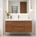 Floating Bathroom Vanity with Sink, Wall Mounted Floating Vanity with Soft Close Drawers, Large Storage Bathroom Vanity with One-Piece Smooth Sink, Fully Assembled