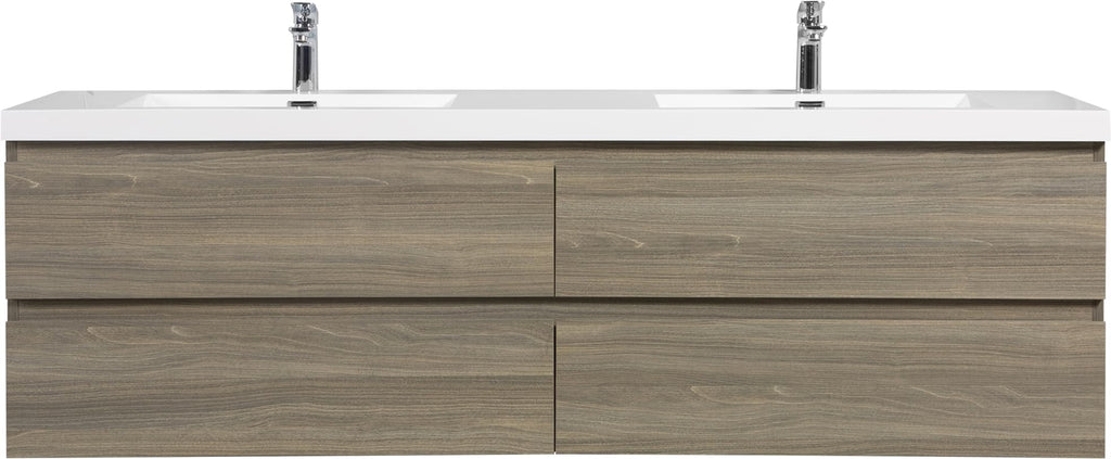 Floating Bathroom Vanity with Sink, Wall Mounted Floating Vanity with Soft Close Drawers, Large Storage Bathroom Vanity with One-Piece Smooth Sink, Fully Assembled