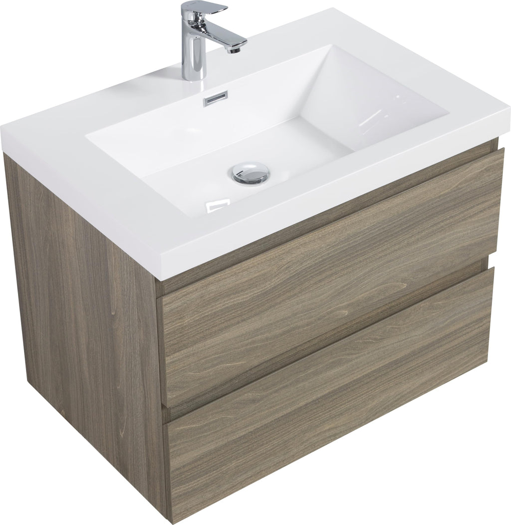 Floating Bathroom Vanity with Sink, Wall Mounted Floating Vanity with Soft Close Drawers, Large Storage Bathroom Vanity with One-Piece Smooth Sink, Fully Assembled