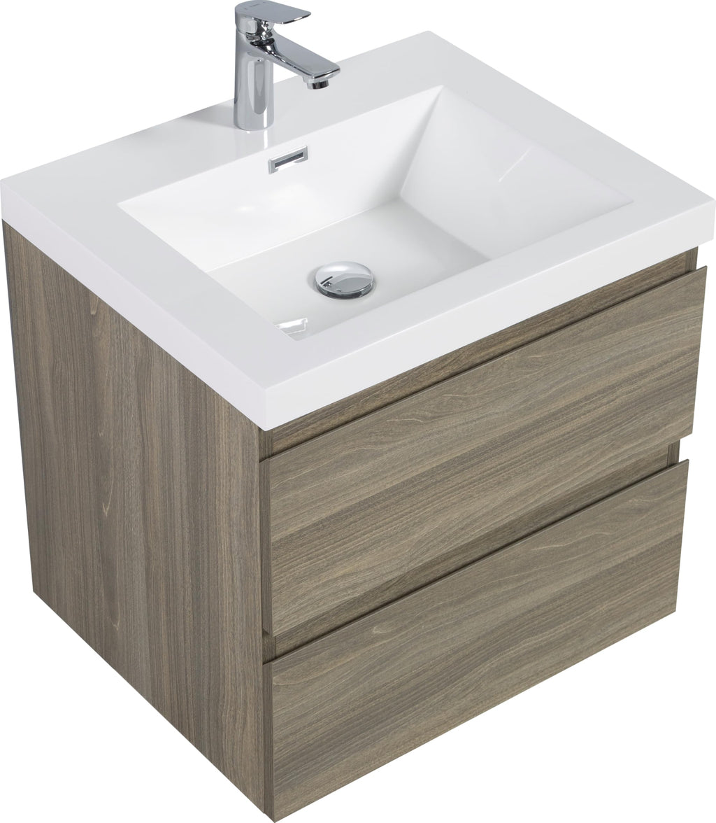 Floating Bathroom Vanity with Sink, Wall Mounted Floating Vanity with Soft Close Drawers, Large Storage Bathroom Vanity with One-Piece Smooth Sink, Fully Assembled