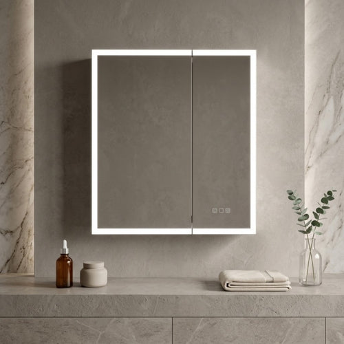 30"X32"Led Medicine Cabinet Bathroom Mirror Recessed /Wall Mounted,Anti-Fog