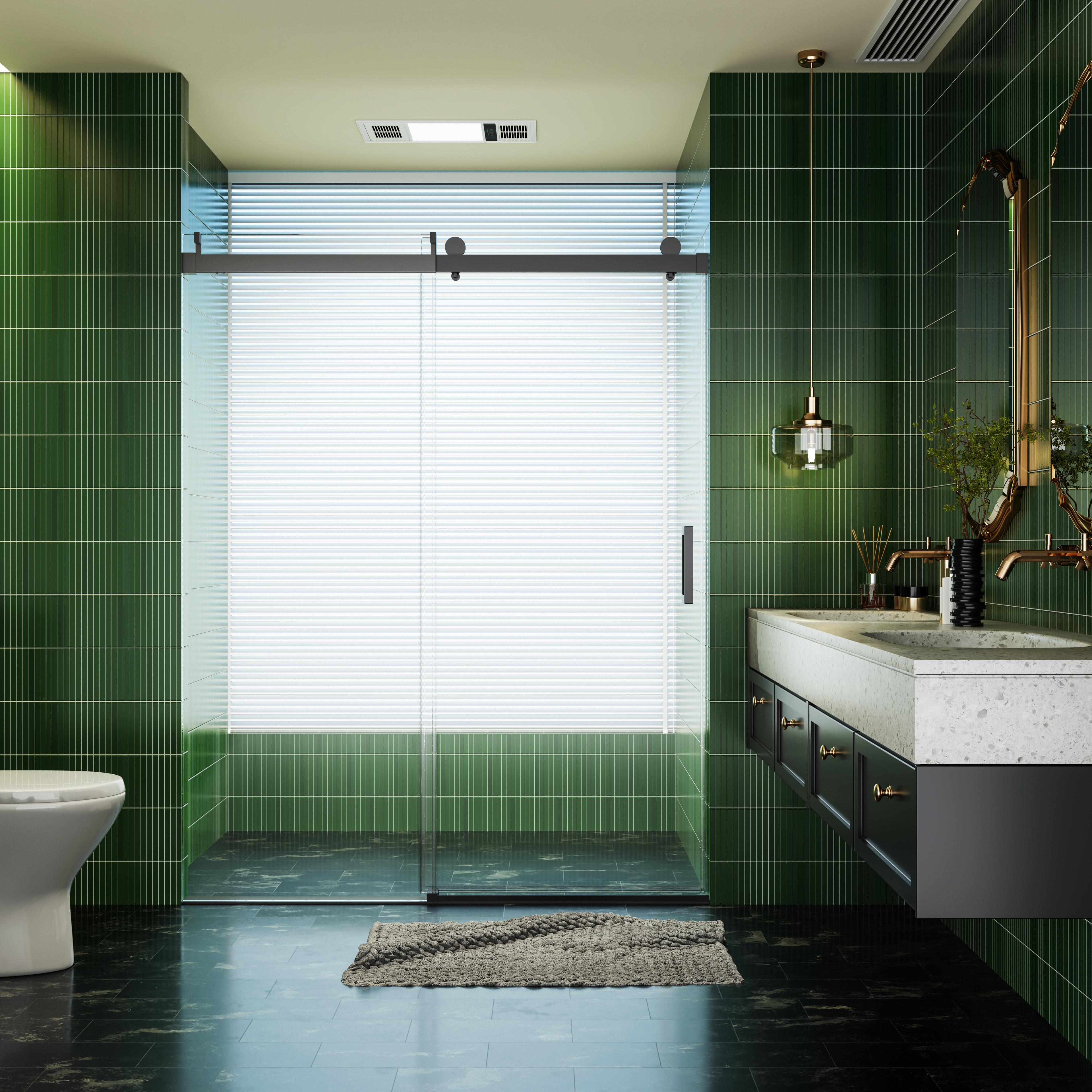 Sliding Shower Door Black