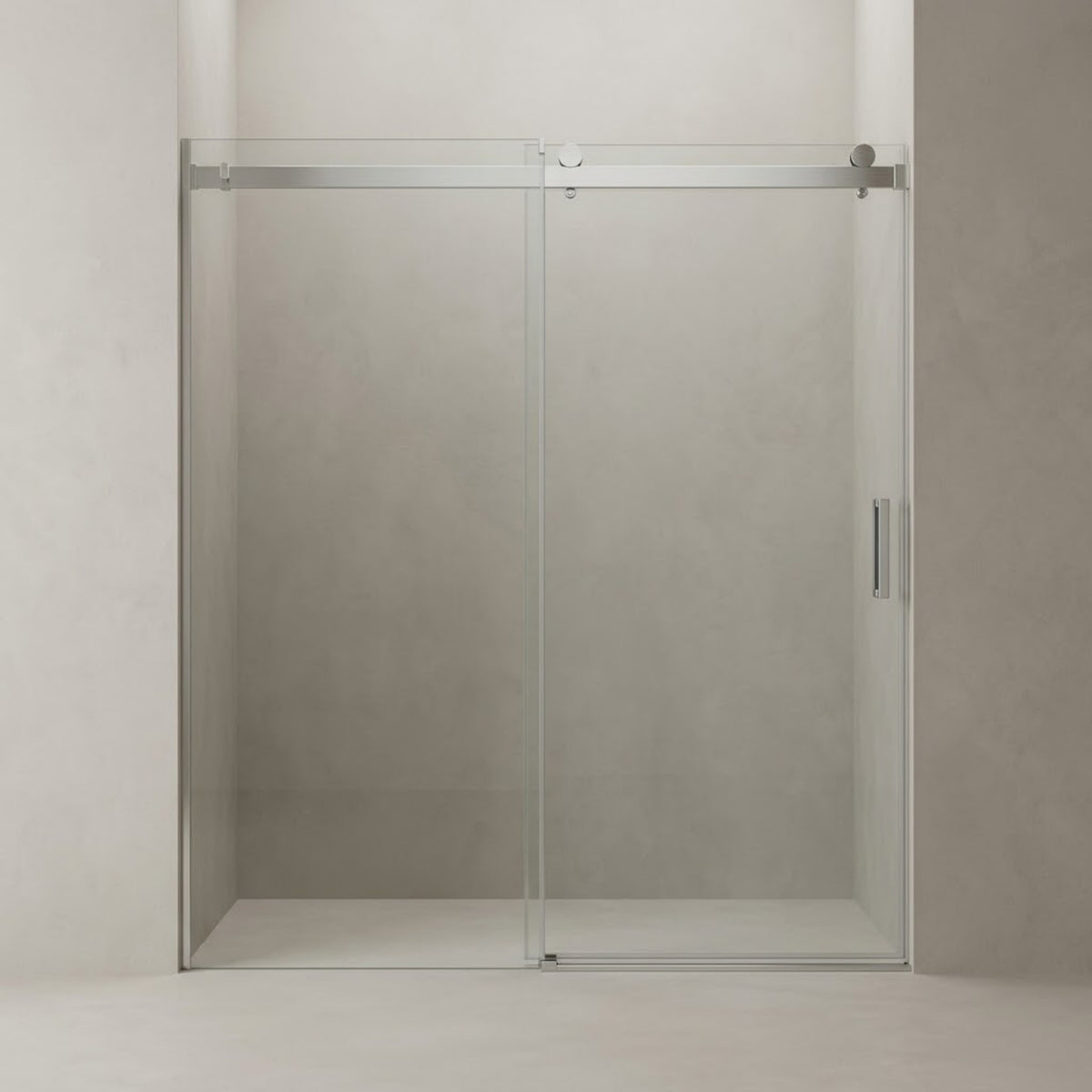 68-72"W*76"H Frameless Single Sliding Soft-Close Shower Doors 3/8"Tempered Glass
