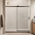 68-72"W*76"H Frameless Single Sliding Soft-Close Shower Doors 3/8"Tempered Glass