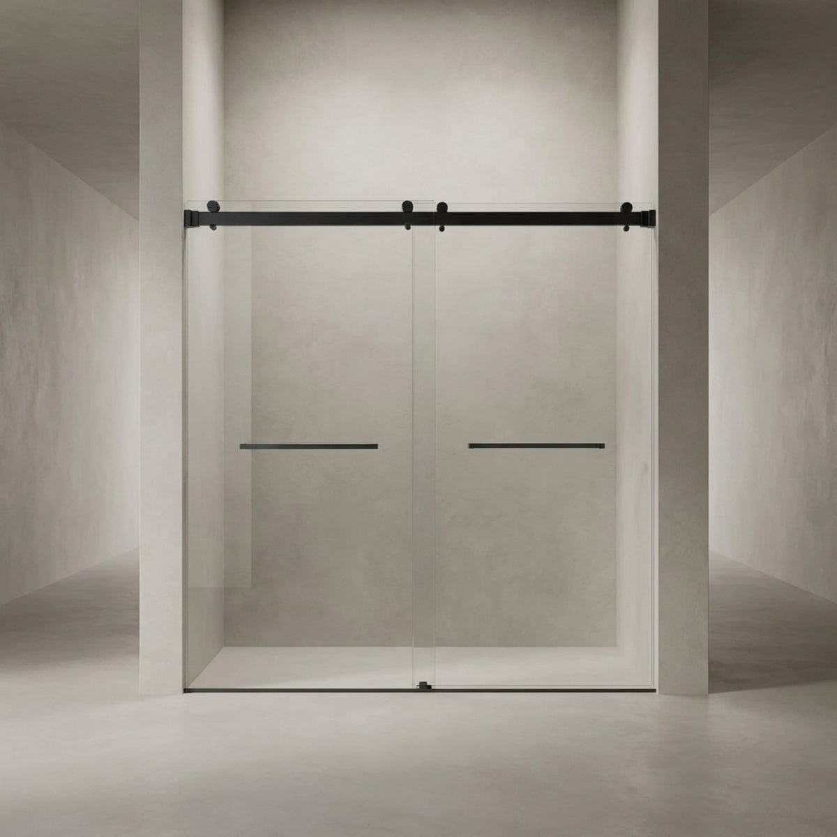 68-72x76" Frameless Double Slide Shower Door 3/8" Tempered Glass