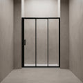 (44"-48") x70" Tri-fold Sliding Shower Door, Matte Black, 6mm Tempered Glass